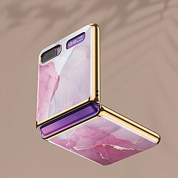 Coque pour Samsung Galaxy Z Flip ultra-mince anti-Scratches Verre Coque Violet Rose