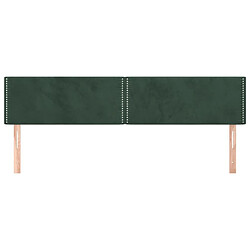 Avis Maison Chic Lot de 2 Têtes de lit design pour chambre - Décoration de lit Vert foncé 100x5x78/88 cm Velours -MN65522