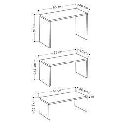 Acheter Jeu de 3 tables Alexandra House Living Blanc Bois MDP 32 x 65 x 30 cm 24 x 65 x 30 cm 39 x 65 x 30 cm