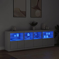 Avis Maison Chic Commode Buffet - Meuble de rangement avec lumières LED blanc 202x37x67 cm -GKD93326