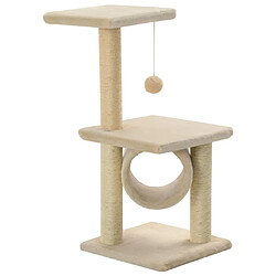 vidaXL Arbre à chat avec griffoirs en sisal 65 cm Beige