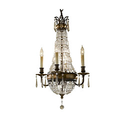 Elstead Lighting Chandelier extérieur Bellini Acier,Quarts de Cristal Bronze britannique, bronze oxydé