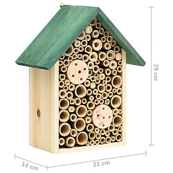 vidaXL Hôtel à insectes 2 pcs 23x14x29 cm Bois de sapin massif pas cher