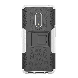 Wewoo Coque Pour OPPO Realme X Texture de pneu TPU antichoc + PC Housse de protection avec support blanc