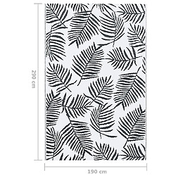 vidaXL Tapis d'extérieur Blanc et noir 190x290 cm PP pas cher