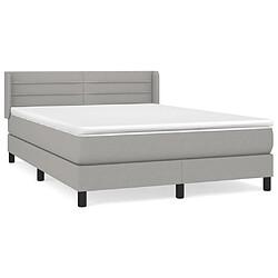 Maison Chic Lit Adulte - Lit simple Lit à sommier tapissier avec matelas moelleux - Meuble de Chambre - Gris clair 140x200cm Tissu -MN69795