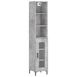 vidaXL Buffet haut Gris béton 34,5x34x180 cm Bois d'ingénierie