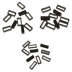 30x Boucle De Sangle De Bande De Montre Noire Petite Boucle En Caoutchouc Boucle Des Boucles