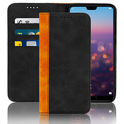 Avizar Housse Huawei P20 Pro Etui Folio Rangement carte Fonction support Noir