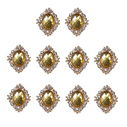 10pcs Strass Dos Plat Perles Bouton Scrapbooking Embellissement Or