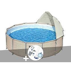 Kit piscine tubulaire ronde Bestway Power Steel 3,96 x 1,07 m + Kit d'entretien Deluxe