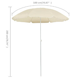 ComfortXL Parasol D'extérieur Avec Mât En Acier Sable 180 Cm pas cher