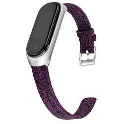 Bracelet en PU Toile violet foncé pour votre Xiaomi Mi Band 4/3