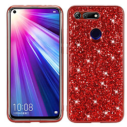 Wewoo Coque TPU Antichoc Poudre Glitter pour Huawei Honor View 20 Rouge