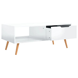 Acheter vidaXL Table basse Blanc brillant 100x49,5x43 cm Bois d'ingénierie