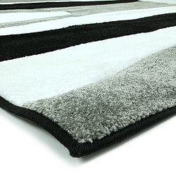 Avis Thedecofactory SIENNA - Tapis imprimé courbes abstraites gris et noir 160x230