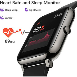 Avis VANWIN Montre Connectée Kalinco P22 Sport Podomètre Moniteur De Sommeil/Fréquence Cardiaque Tension Artérielle Spo2 Smartwatch Montre Intelligente Bracelet Connecté Pour Android Ios (Noir)