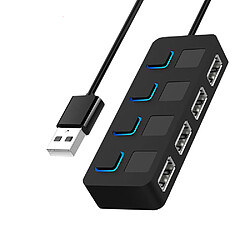 Hub de données USB 2.0 à 4 ports avec interrupteurs d'alimentation individuels éclairés par LED [charge non prise en charge] pour Mac et PC (HB-UMLS) pas cher