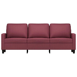 Avis Maison Chic Canapé à 3 places,Canapé droit,Sofa de Salon,Banquette Rouge bordeaux 180 cm Tissu -GKD834622