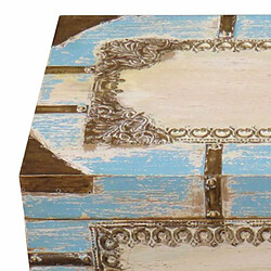 Avis Coffre Alexandra House Living Bleu Bois de manguier 28 x 27 x 50 cm Style artisanal