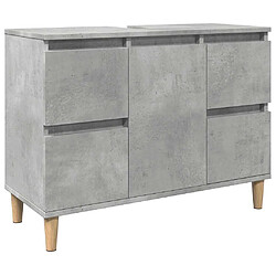 vidaXL Meuble d'évier gris béton 80x33x60 cm bois d'ingénierie