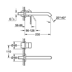 GROHE Mitigeur 2 Trous lavabo Taille L Essence 19967DC1 (Import Allemagne), Chrome Mat pas cher