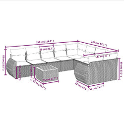 Avis Maison Chic Salon de jardin avec coussins 10 pcs, Ensemble Tables et chaises de jardin, beige résine tressée -GKD448574