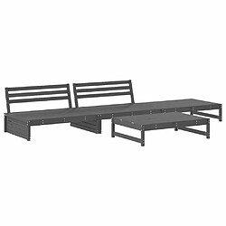 Avis Maison Chic Salon de jardin 4 pcs + coussins - Mobilier/Meubles de jardin - Table et chaises d'extérieur gris bois massif -MN80343