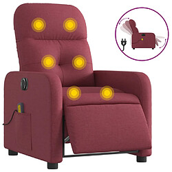 vidaXL Fauteuil de massage inclinable électrique Rouge bordeaux Tissu