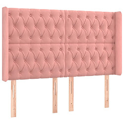 Avis Maison Chic Tête de lit scandinave à LED,meuble de chambre Rose 163x16x118/128 cm Velours -MN56925