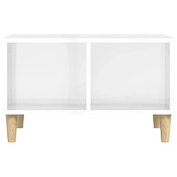 Maison Chic Table basse,Table Console Table d'appoint, Table pour salon Blanc brillant 60x50x36,5 cm Bois d'ingénierie -MN12714 pas cher