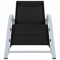 Maison Chic Chaise longue Jardin| Bain de soleil Relax | Transat textilène et aluminium noir -GKD85580