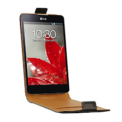 SWISS CHARGER Etui cuir noir véritable pour LG OPTIMUS G