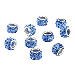 10pcs Perles D'espacement Européennes Bracelet En Strass Résultats De Bijoux Bleu