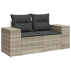 Avis vidaXL Salon de jardin 6 pcs avec coussins gris clair résine tressée