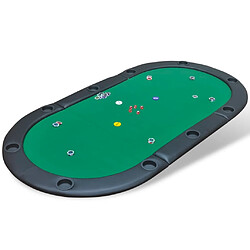 vidaXL Dessus de table de poker pliable pour 10 joueurs Vert 