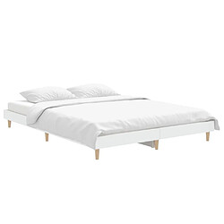 Avis Maison Chic Lit adulte - Lit simple Cadre de lit,Structure du lit Contemporain blanc 135x190 cm bois d'ingénierie -MN95732