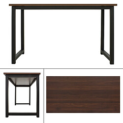 ML DESIGN MODERN LIVING Table d'ordinateur bureau de travail d’étude noyer noir MDF métal 120 x 60 cm