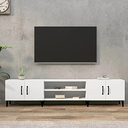 vidaXL Meuble TV blanc 180x31,5x40 cm bois d'ingénierie