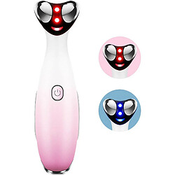 Chrono Anti Cernes Masseur pour les yeux 45 ? Massage Chaud Anti-âge de Massage des Yeux, USB Rechargeable,Fréquence élimine les Rides Cernes,rose