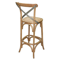 Tabouret de Bar en Bois avec Dossier Croisé Métal - Bolero