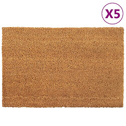 vidaXL Tapis de porte 5 pcs naturel 40x60 cm fibre de coco touffeté