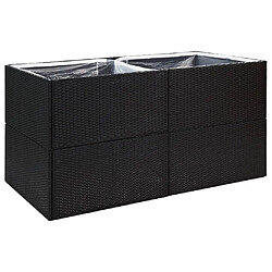 Maison Chic Jardinière,Bac à fleurs - pot de fleur Noir 157x80x80 cm Résine tressée -GKD89070