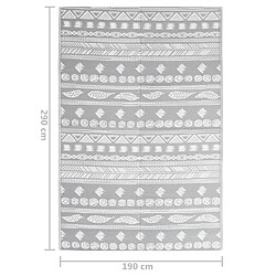 vidaXL Tapis d'extérieur Gris 190x290 cm PP pas cher