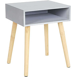 The Home Deco Factory Table de chevet en bois niche colorée gris.