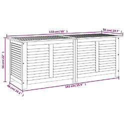 vidaXL Boîte de rangement de jardin persiennes 150x50x56cm bois acacia pas cher