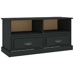 Maison Chic Meuble TV scandinave - Banc TV pour salon noir 93x35,5x45 cm bois d'ingénierie -MN33325