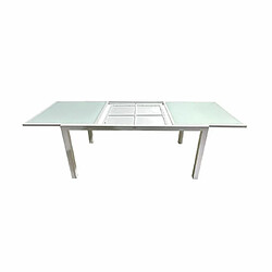 Acheter Mes Ensemble table 160/240 cm + 6 chaises en aluminium blanc