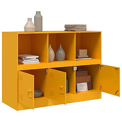 Acheter vidaXL Buffet jaune moutarde 99x39x73 cm acier