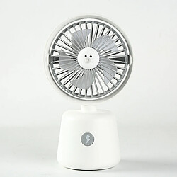 (Blanc) Petit Ventilateur de Bureau Chargement Usb Ventilateur Portable à Cinq Pales De Refroidissement Par Brise Puissant